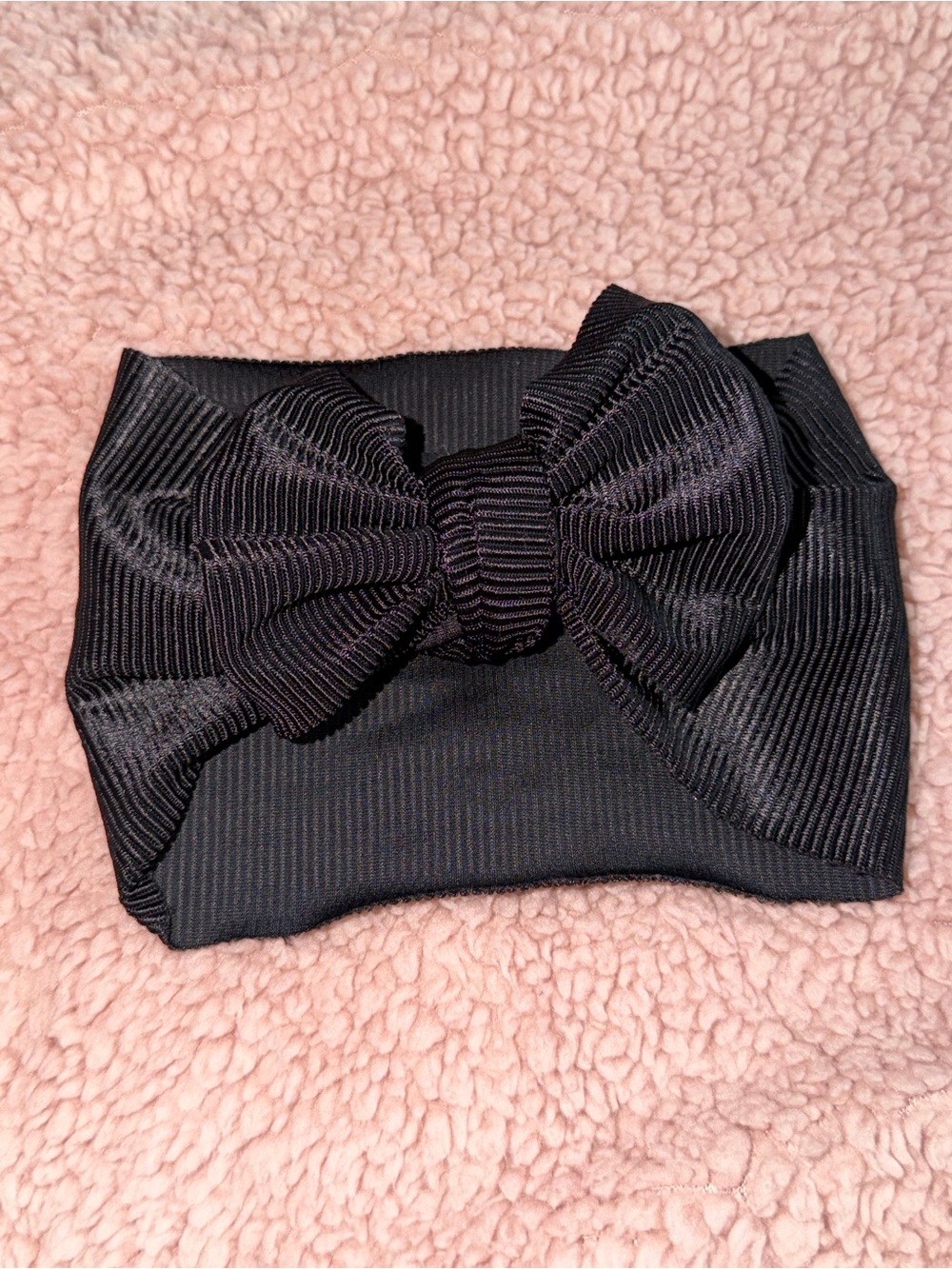 Black Grosgrain Bow Headband for baby